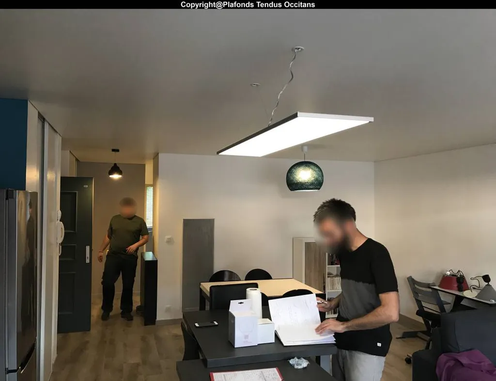 Cloison abattue dans pièce principale - pose plafond tendu BARRISOL Toulouse