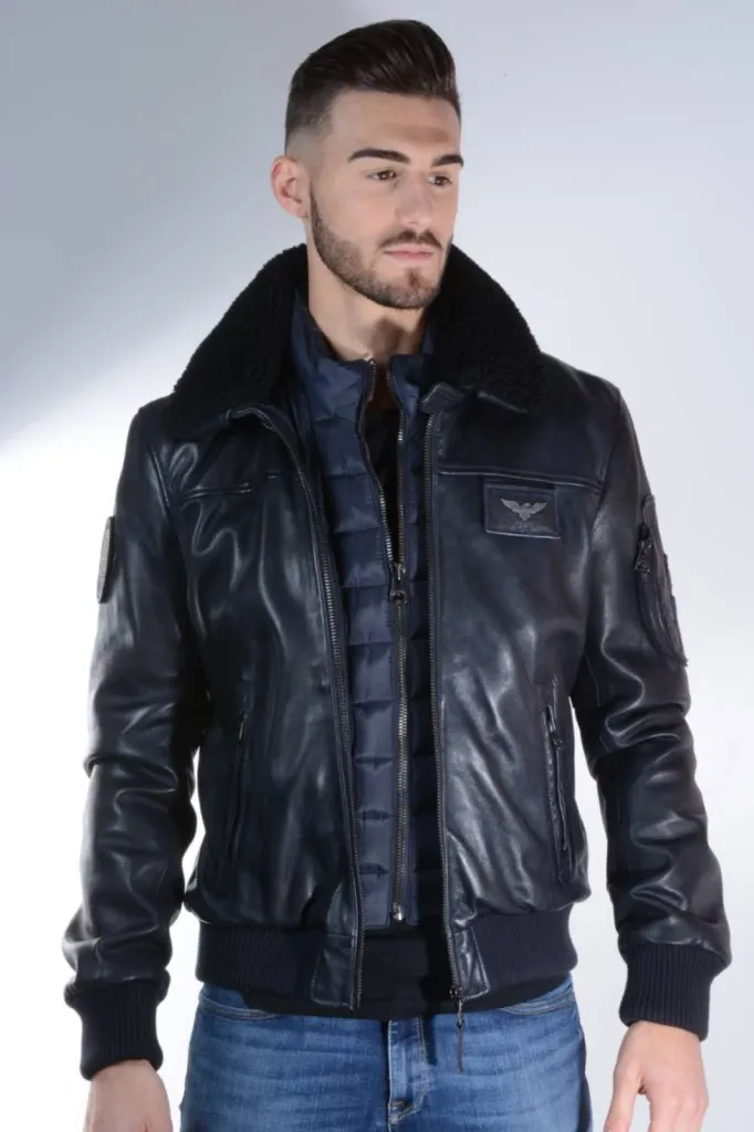 blouson pilot cuir patrouille de France homme