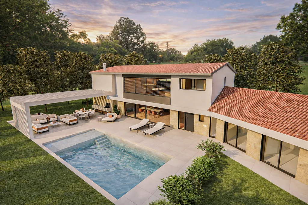 Aménagement & décoration - Aménagement extérieur de maison à Cestas ##https://www.asora-design.com/details-decoration+amenagement+des+espaces+interieur+et+exterieur+d+une+maison+d+architecte+a+cestas-98