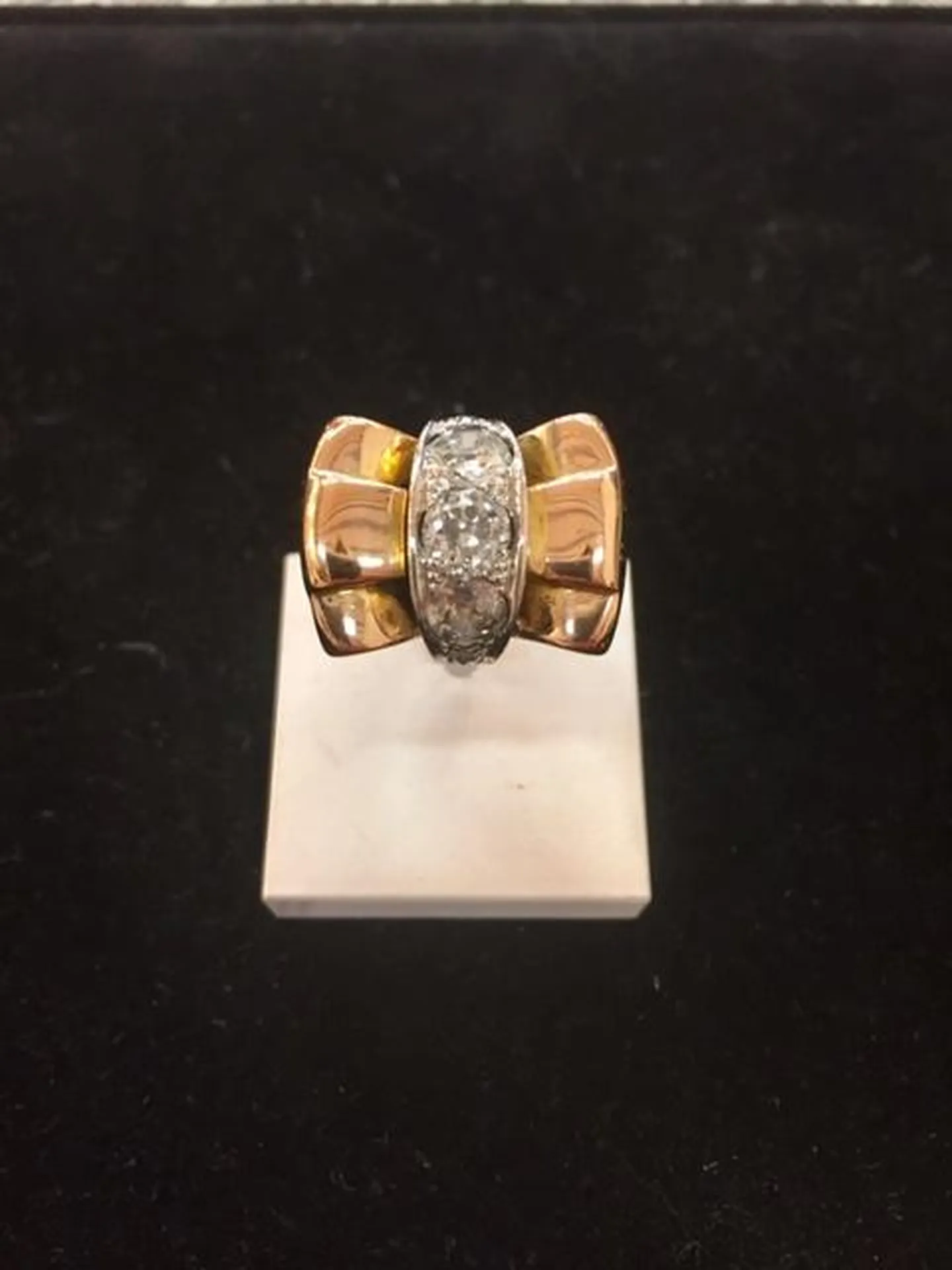 Bague tank occasion or 750/1000ème et diamants Or Ligne La Teste