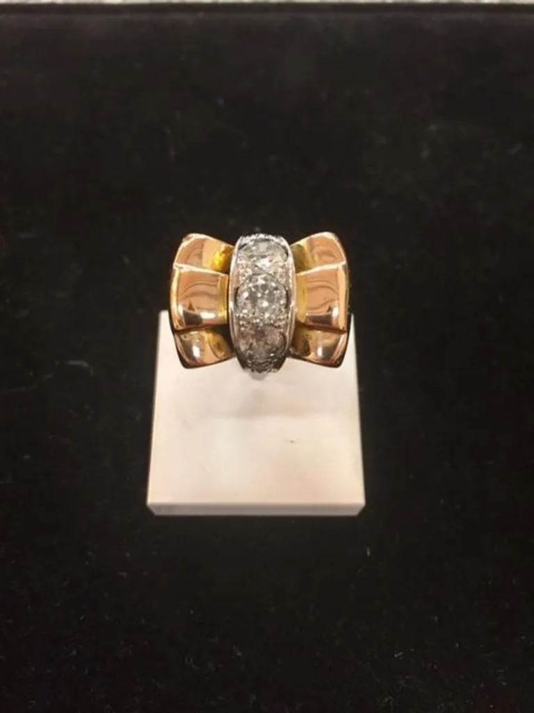 Bague tank occasion or 750/1000ème et diamants Or Ligne La Teste