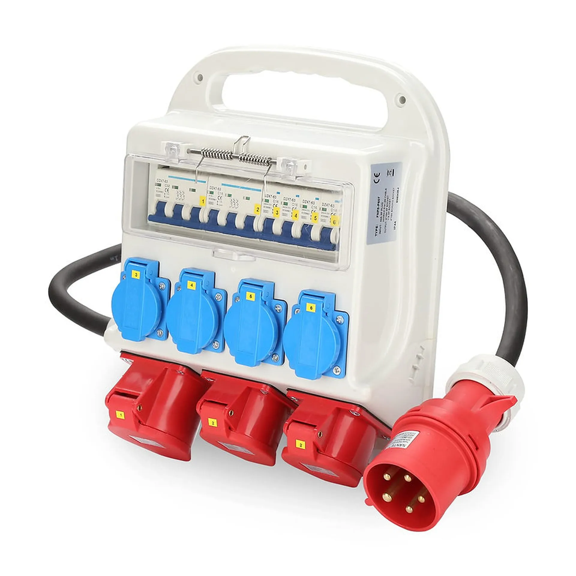 COFFRET ELEC 32A TRI VERS 1X 32A TRI + 2X16ATRI+ 4 PC16A MONO