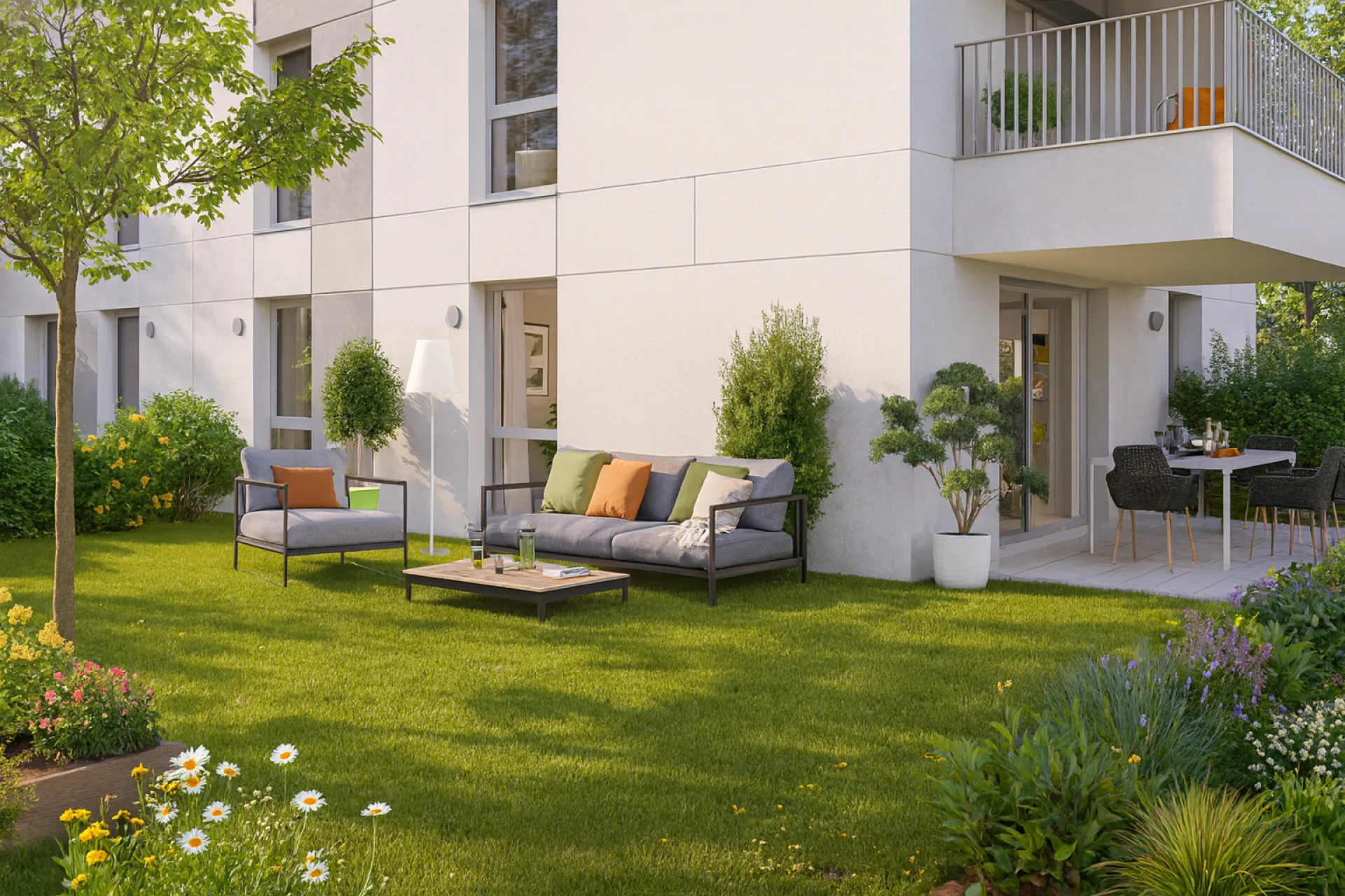 Un jardin chaleureux à Bischeim 