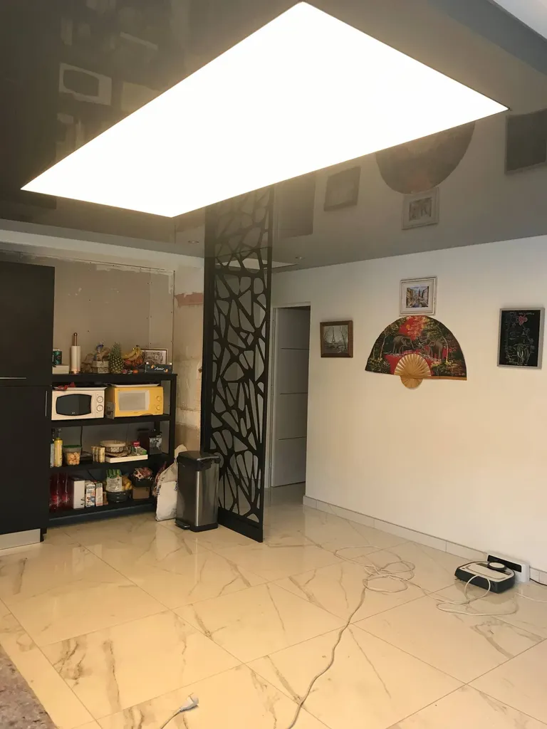 Caisson lumineux ilot central cuisine particulier, Aucamville