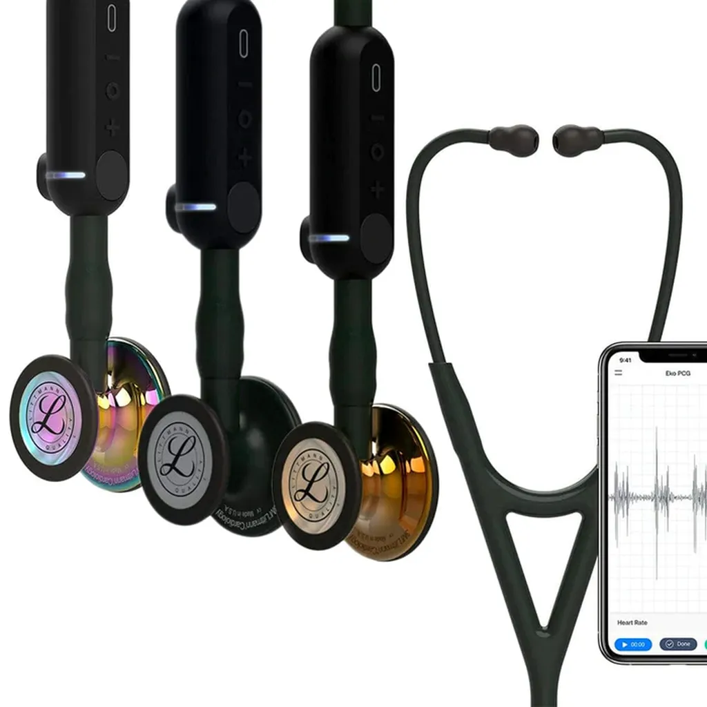 Stéthoscope numérique utilisé par un médecin, illustrant l’écoute amplifiée précise et l’enregistrement des sons cardiaques pour un diagnostic fiable à Tarbes.