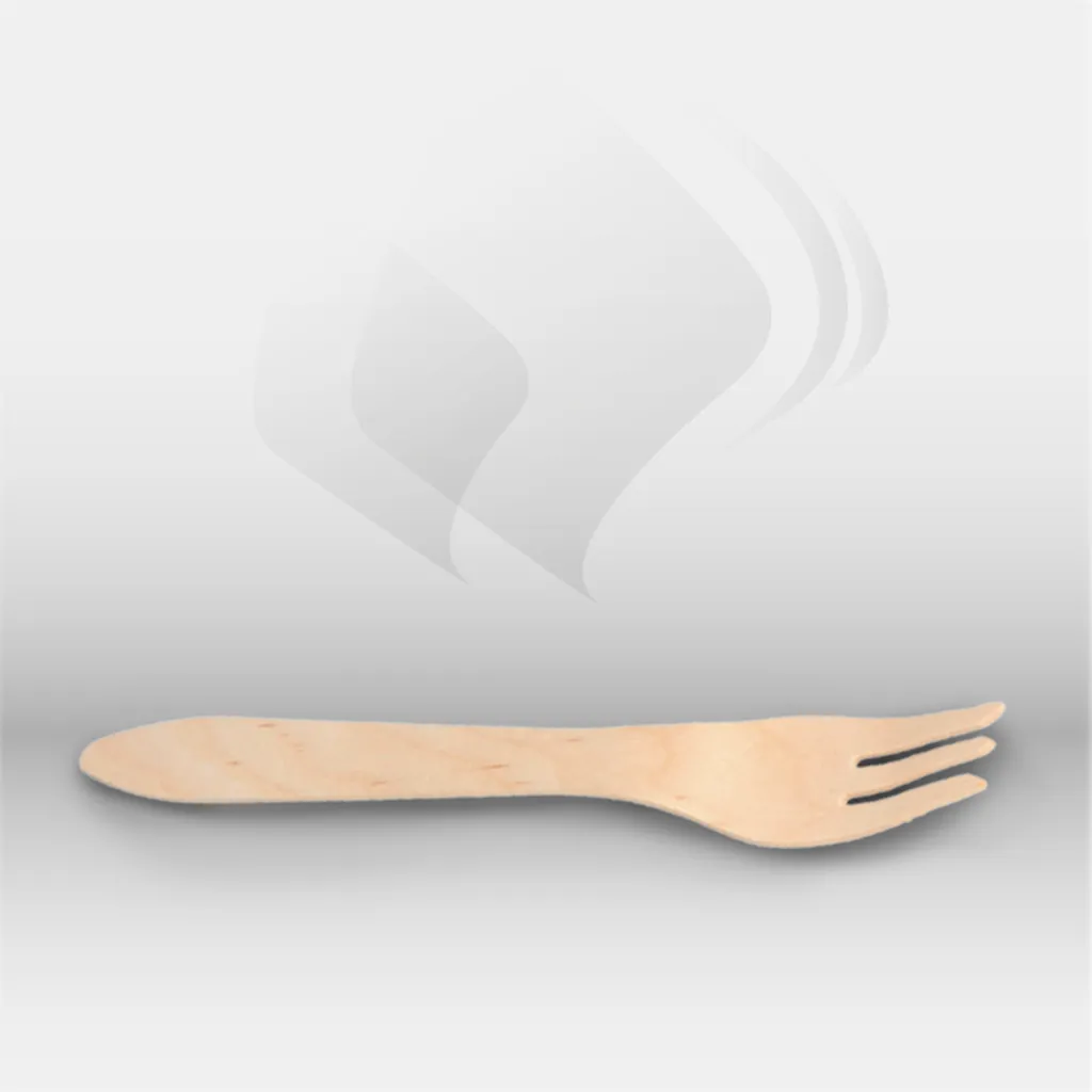Fourchettes en bois naturel Garcia de Pou pour restauration professionnelle, idéales pour traiteur, food trucks et événements, offrant une solution écologique, hygiénique et pratique pour la consommation de repas chauds ou froids – disponibles à Mont-de-M