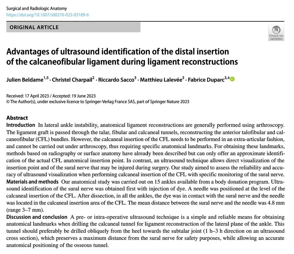 Docteur Julien Beldame, chirurgien orthopédiste à l'ICP Paris présente une étude sur les reconstructions ligamentaires