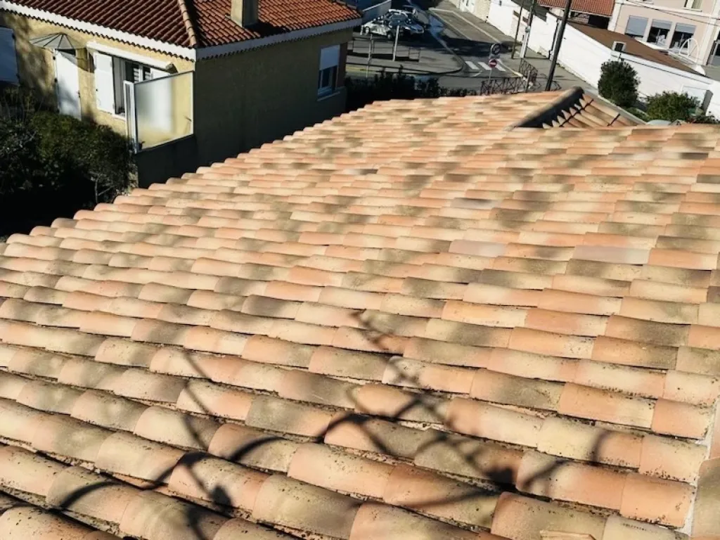 Intervention de couvreur pour un nettoyage de tuiles de toiture de maison près de Aix en Provence 