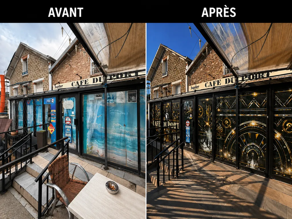 Vitrophanie Avant/Aprés réalisé par TDC à Chateau-Thierry