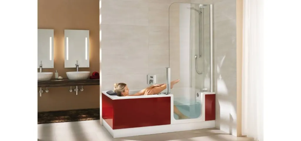 Baignoire à porte combiné douche