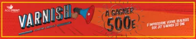 AGG PRINT premier imprimeur en Rhône-Alpes à s'équiper de la Jet Varnish 3D One lance un concours créatif autour du vernis