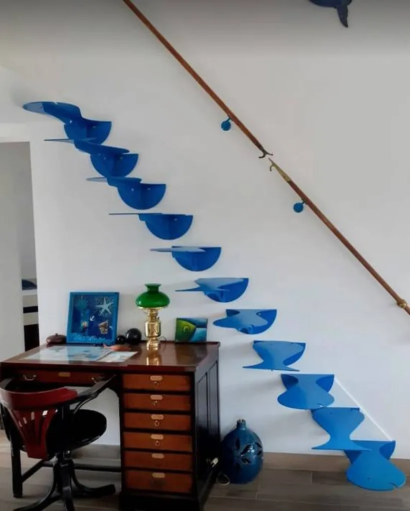 Escalier à pas japonais sans limon 