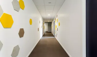Décoration phonique murale ART design en rPET pour bureaux et open space à Toulon et dans toute la région PACA