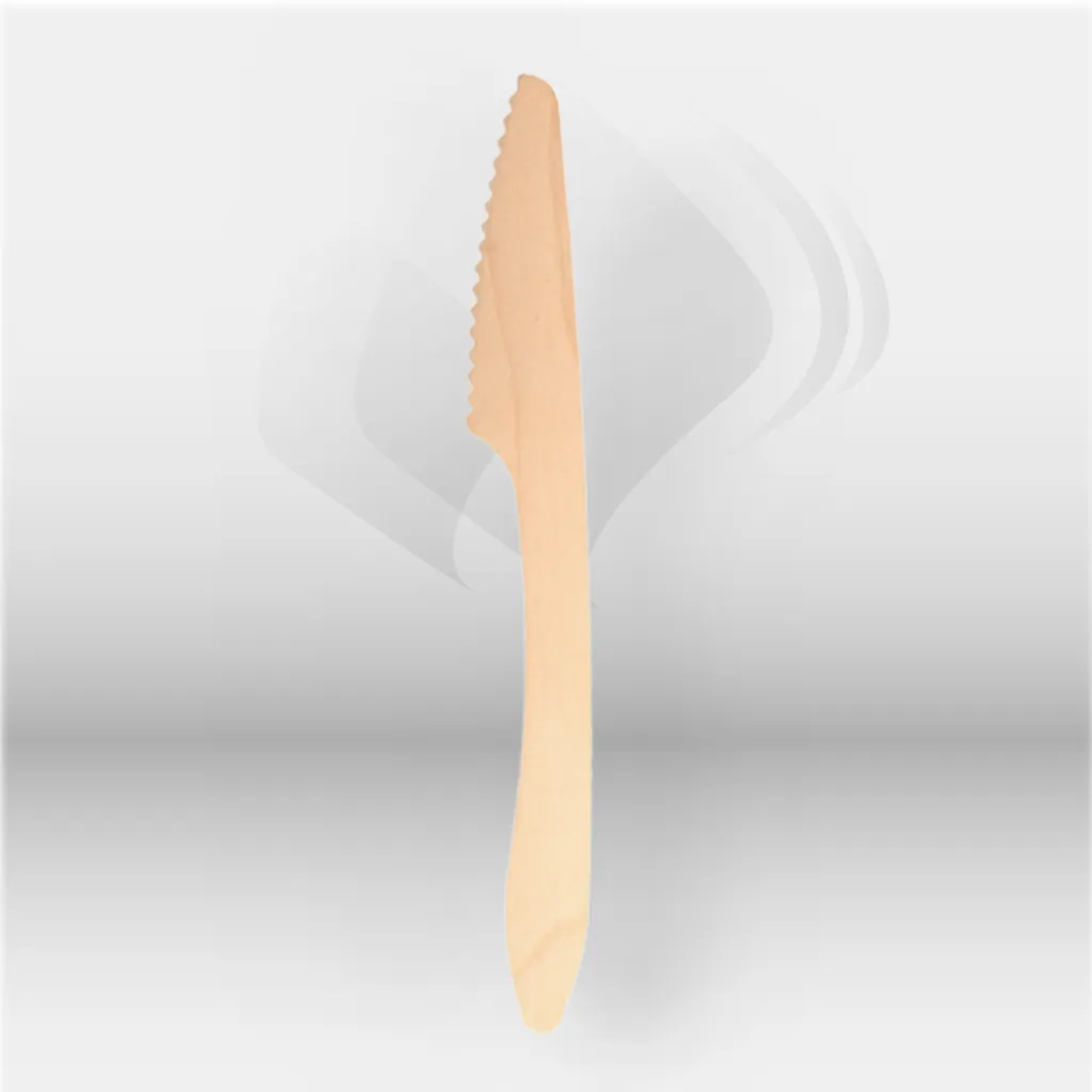 Couteaux en bois naturel Garcia de Pou pour restauration professionnelle, idéals pour traiteur, food trucks et événements, offrant une solution écologique, hygiénique et pratique pour la découpe et la consommation de repas chauds ou froids – disponibles à