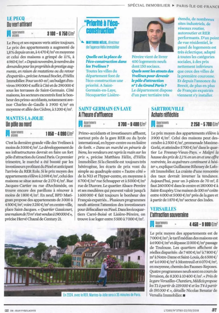 Article prix de l'immobilier 2018