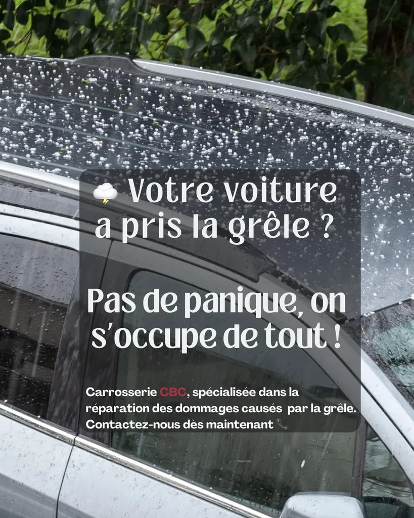 Devis réparation carrosserie voiture suite aux impacts de grêle ayant endommagé la tôle au Haillan après violent orage