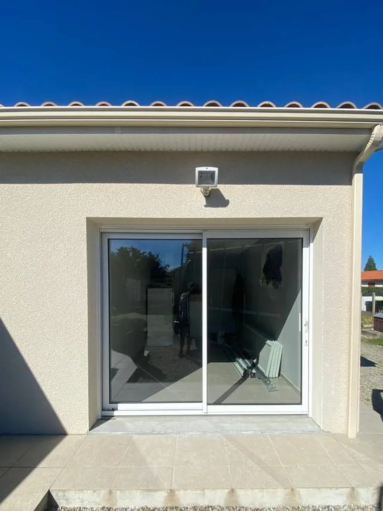 Création d'un coulissant monobloc aluminium 2 vantaux en rénovation du coté de Cestas prés de Mérignac
