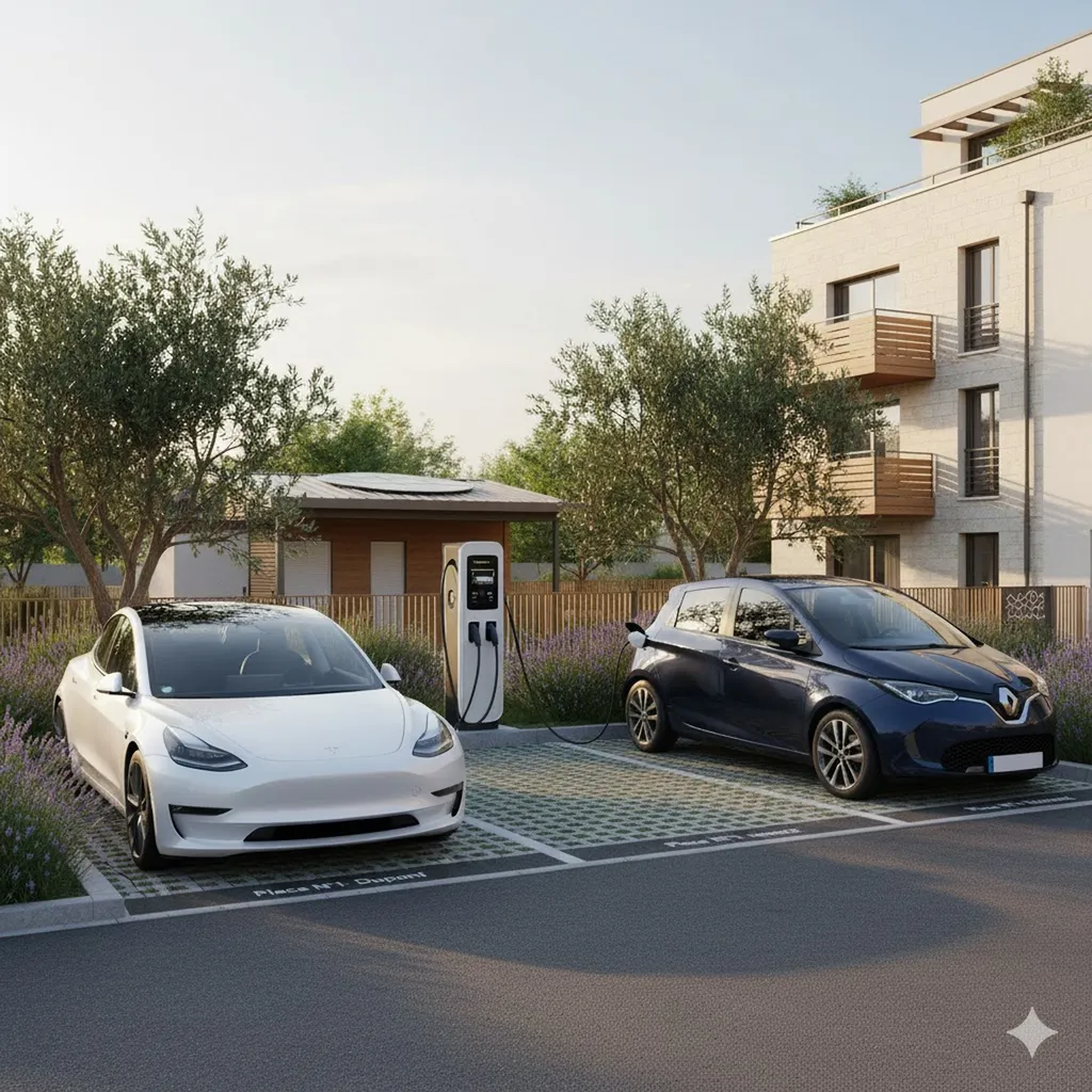 recharge partagée pour résidence principale avec place de parking privative près de Bordeaux