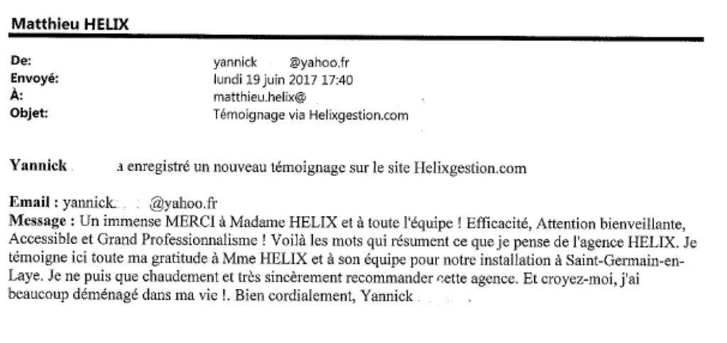 Un immense MERCI à Madame HELIX et à toute l'équipe