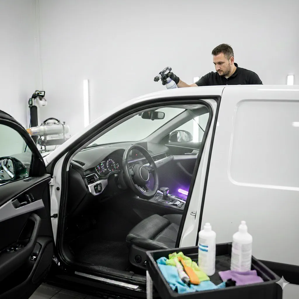 Nettoyage de voiture professionnel avec désinfection intérieure pour une finition impeccable à Brumath près de Vendenheim