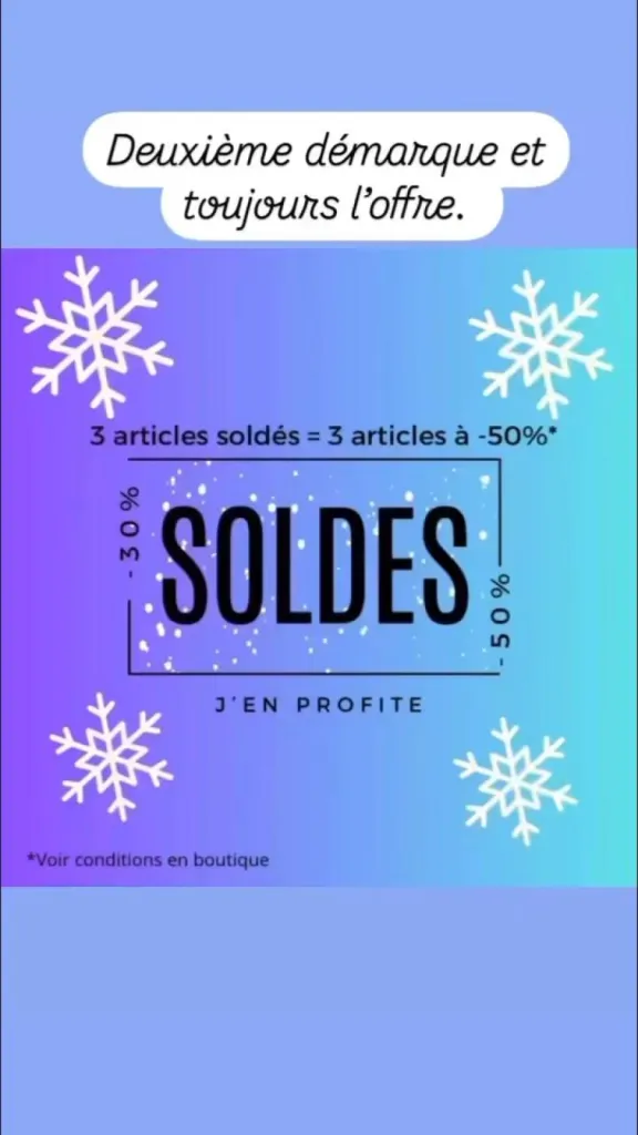 Deuxième démarque : 3 articles à -50% chez Urban Chic à Dieppe