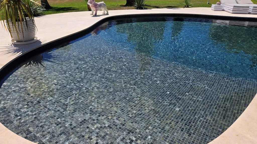 Mosaïque de piscine gris anthracite 