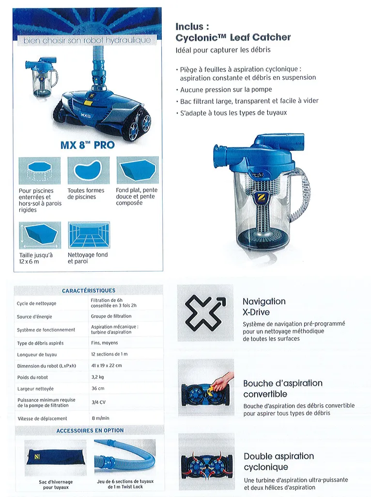 ROBOT NETTOYEUR HYDRAULIQUE MX8 PRO - ZODIAC
