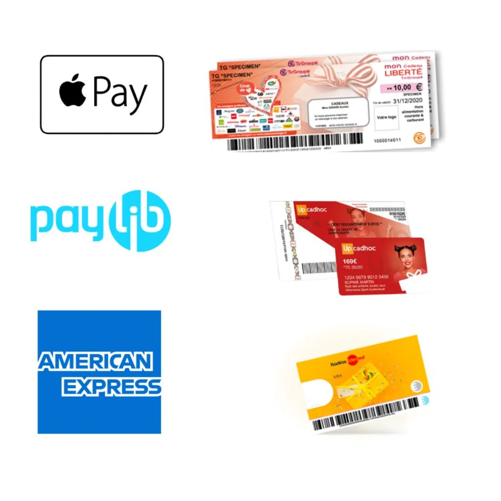 Moyens de paiement acceptés dans nos boutiques
