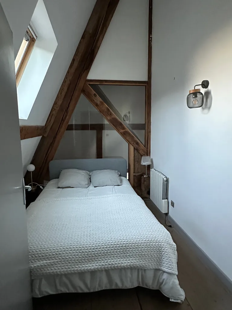 T3 duplex de caractère avec poutres apparentes aux portes de Lyon