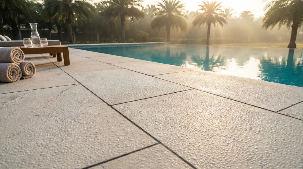 Nettoyage de terrasse dallée avec traitement anti-dérapant dans le Bassin d’Arcachon