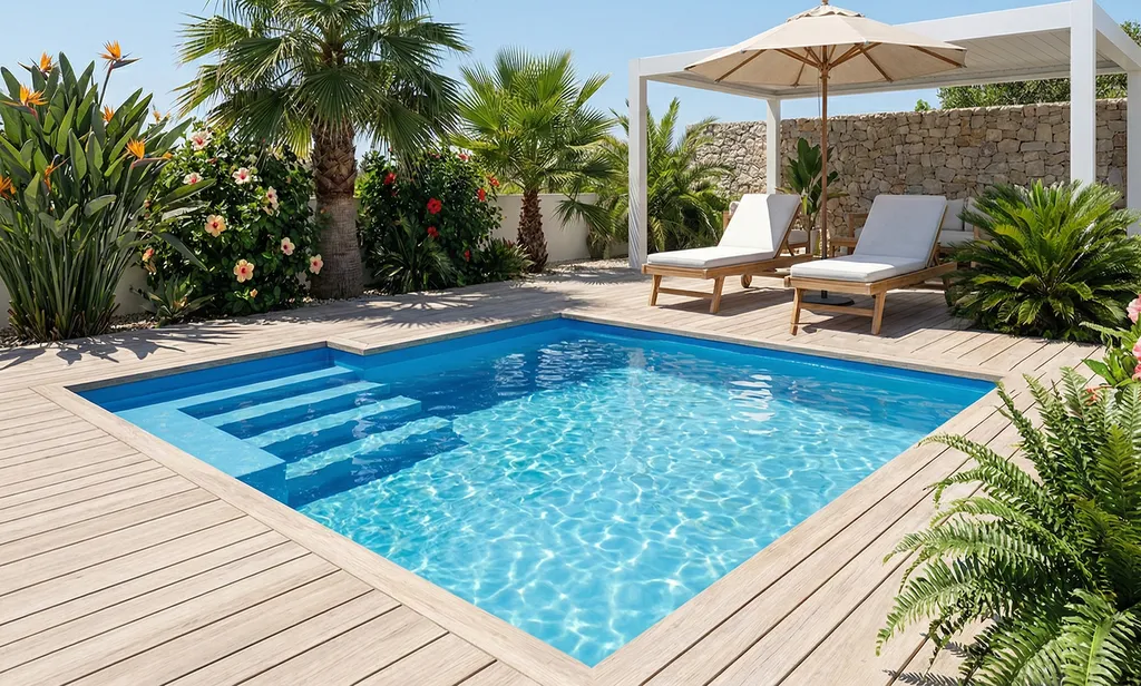 Mini piscine coque avec banquette à Cuers