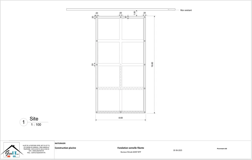 Étude structurelle d’une piscine en béton armé pour une maison individuelle à la Ciotat