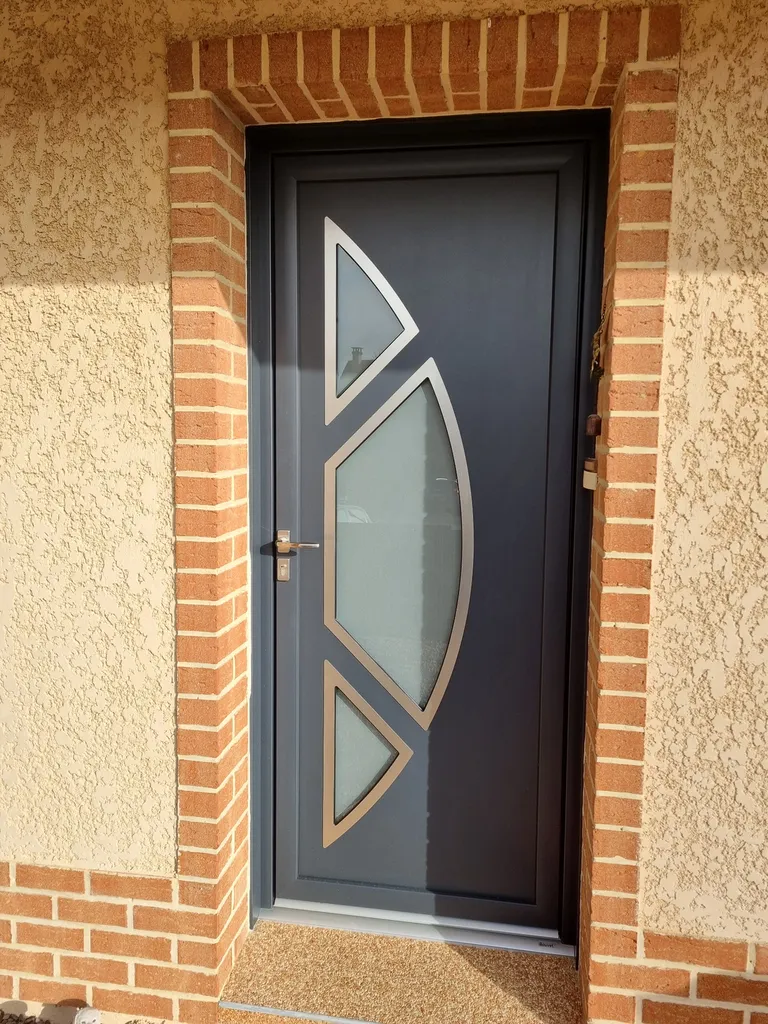 Porte d'entrée PVC 7016 / BLANC