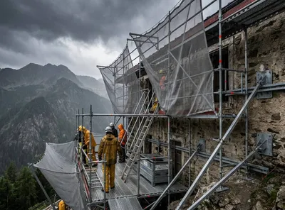 Quel échafaudage est recommandé pour les travaux en façade exposée aux intempéries ?