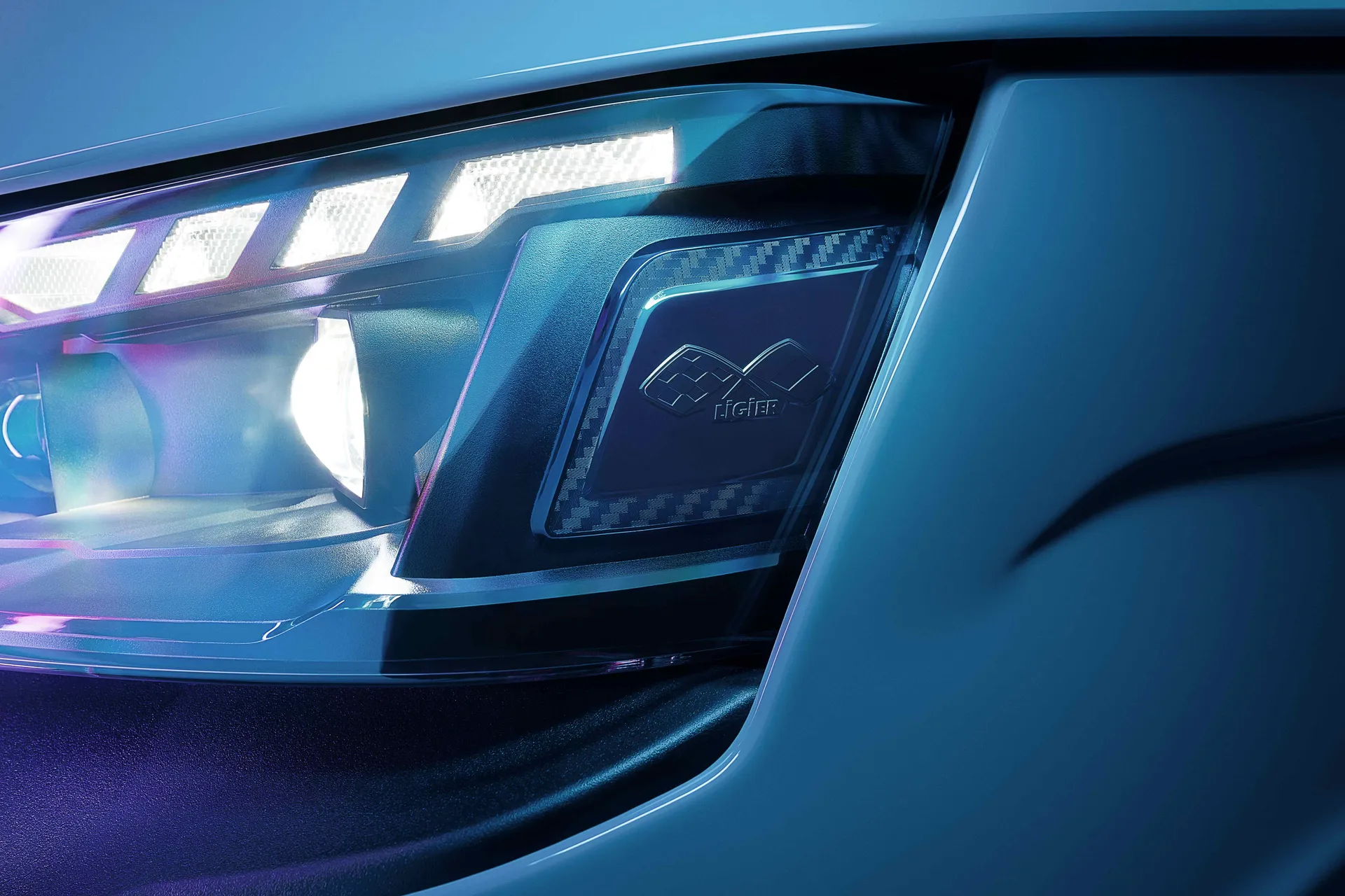 Projecteur Full LED Signature lumineuse défilement clignotant et animation éclairage