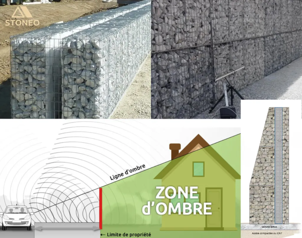 Le mur antibruit de STONEO: la solution rapide, durable et économique à Fontaine, Sassenage ou Seyssins à côte de Grenoble et ailleurs dans le 38, 26 et 07