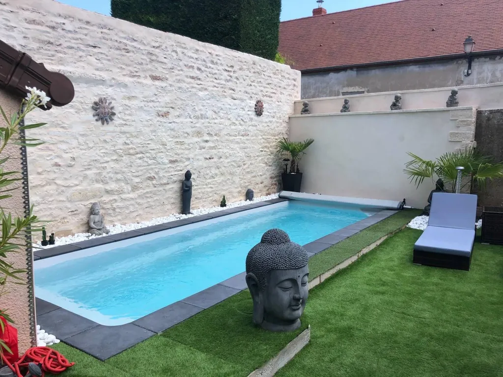 vue biais coin zen avec piscine coque 