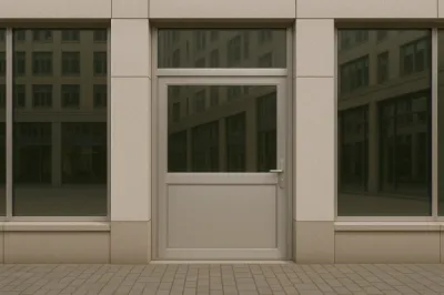 Porte anodisé naturel satiné en aluminium