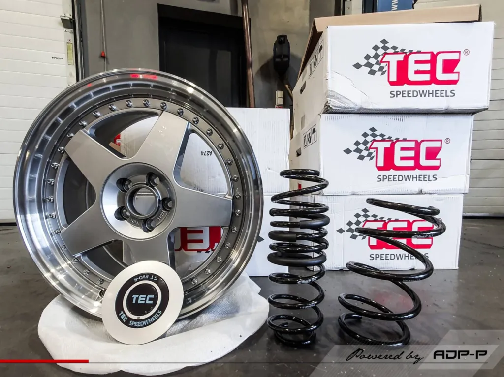Montage ressort court Heibach + jantes TEC SpeedWheels VW Polo 6 GTi | ADP Performance Salon de Provence