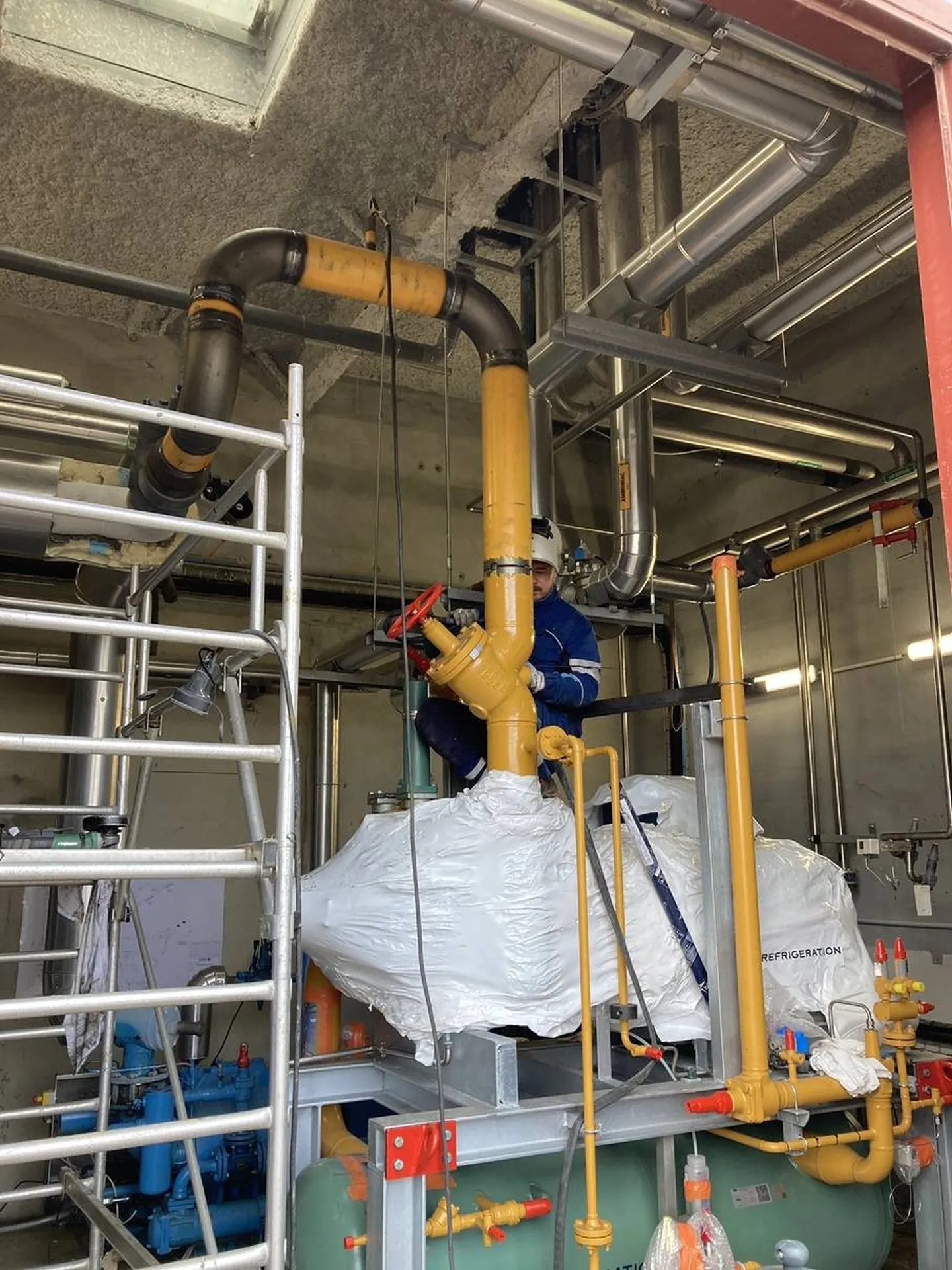 Le compresseur mis en place