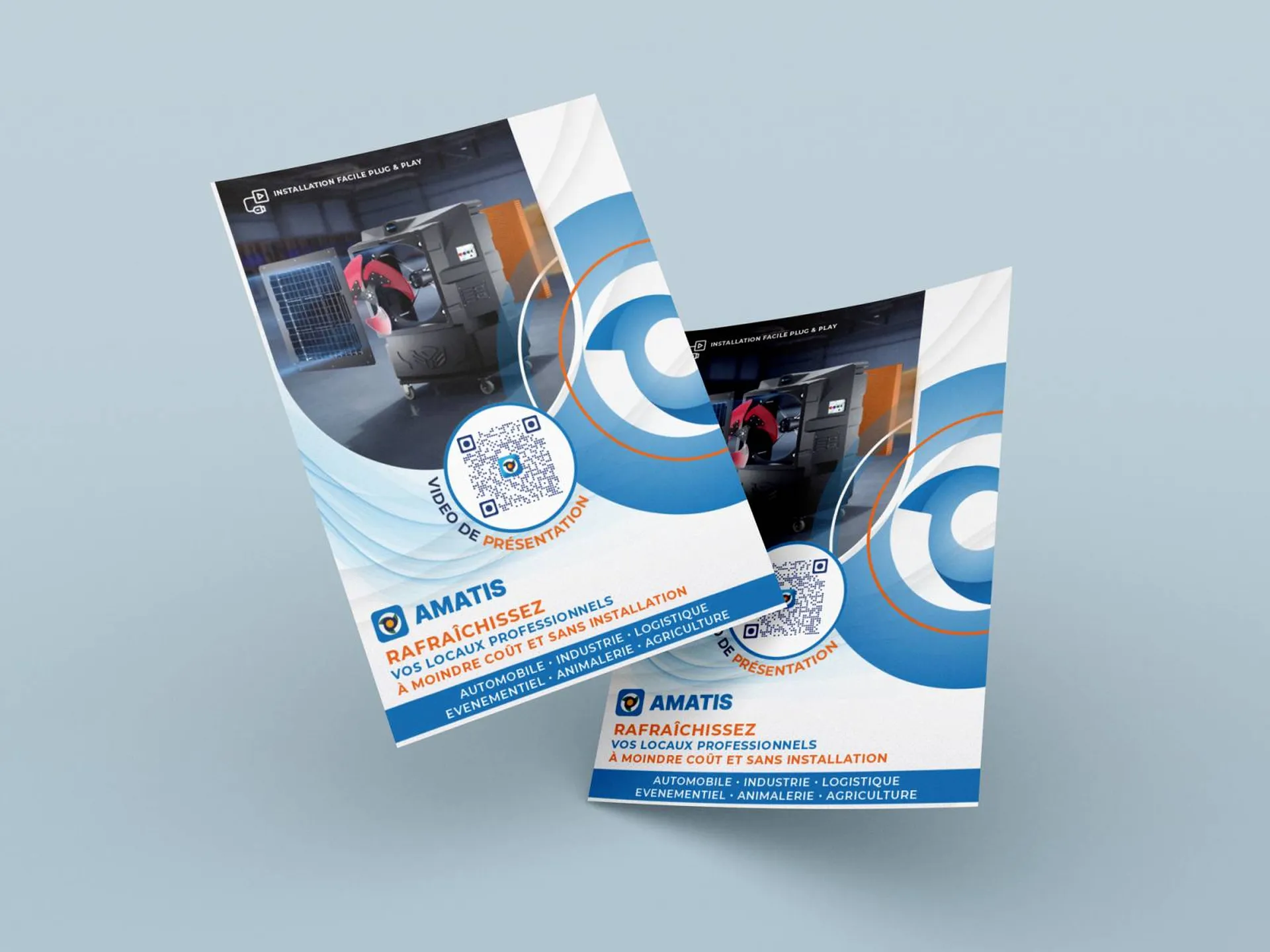 graphiste flyer amatis climatiseur mobile pour entrepot secteur automobile à aix en provence