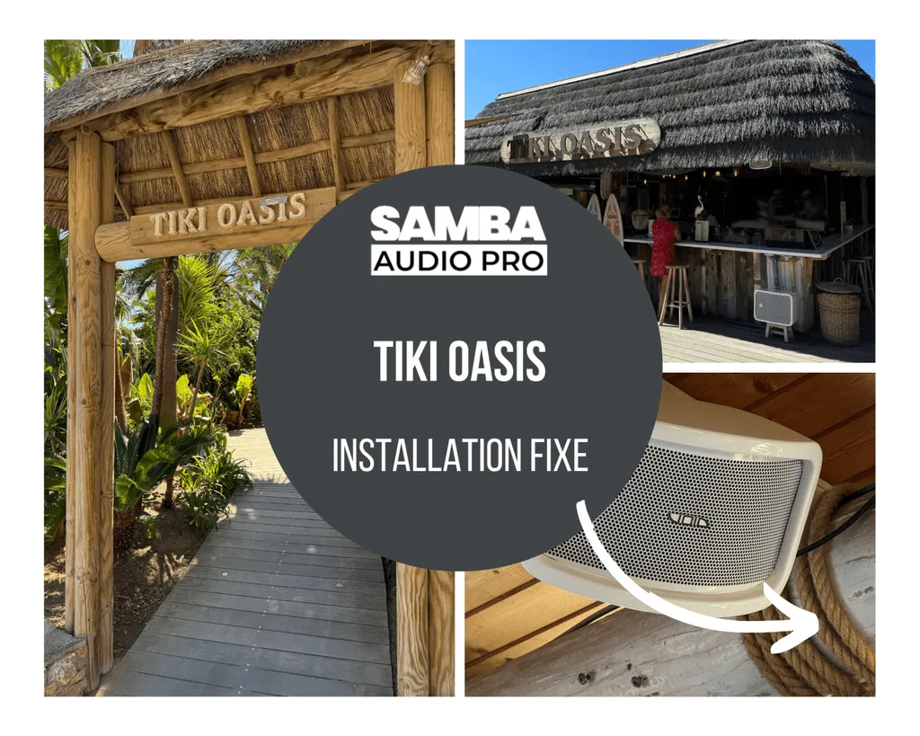 Installations sonorisation Tiki Oasis dans le camping du Kon Tiki à Ramatuelle Var 83