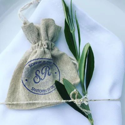 Sachet toile de jute personnalisé mariage