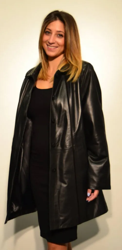 manteau cuir noir femme
