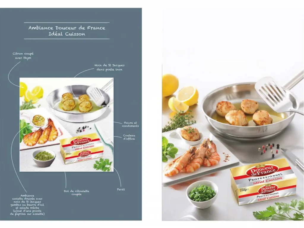 Ambiance culinaire pour du beurre professionnel avec brief agence