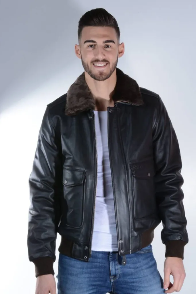 blouson pilot cuir Schott homme
