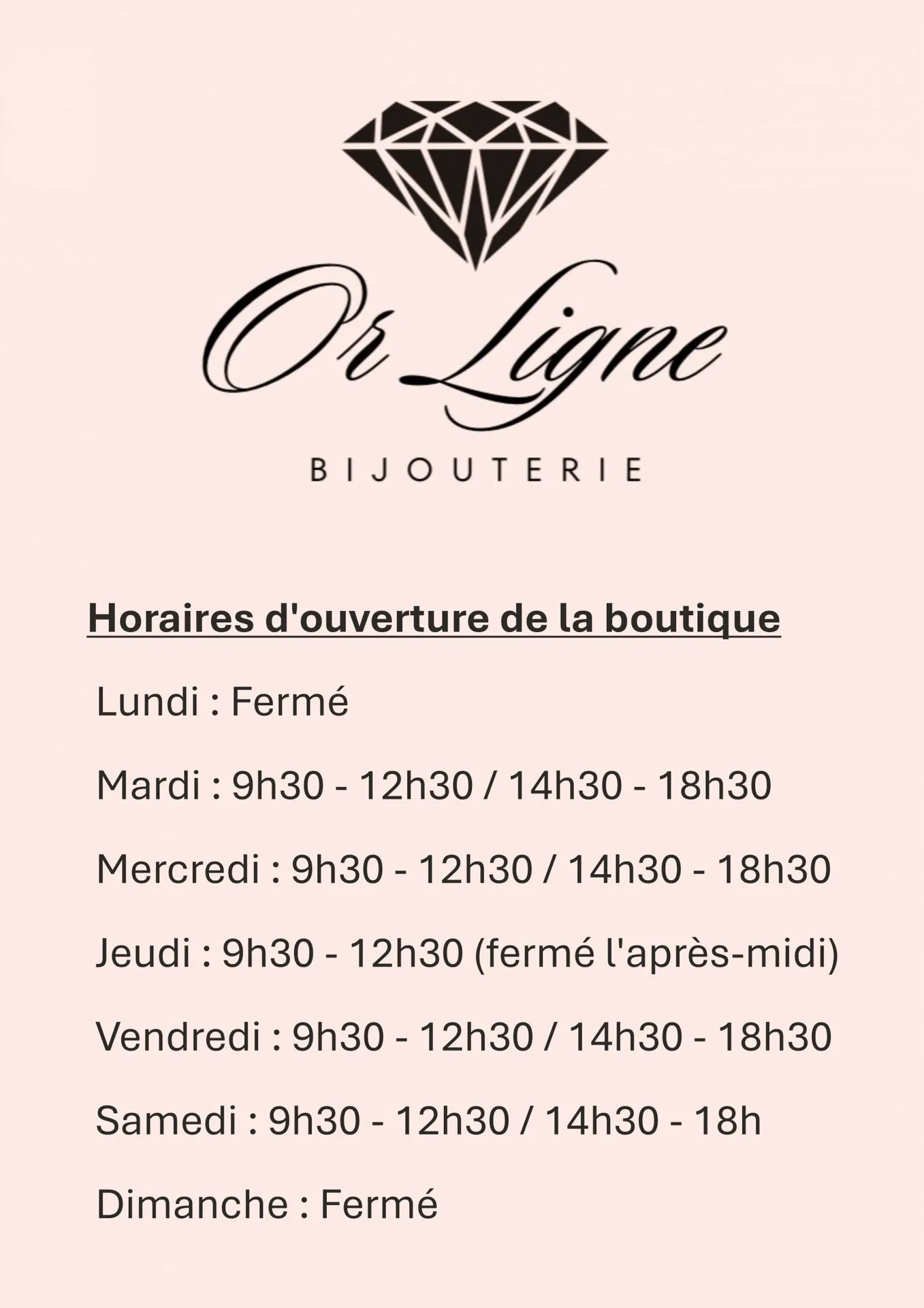 Horaires Or Ligne Bijouterie sur La Teste de Buch