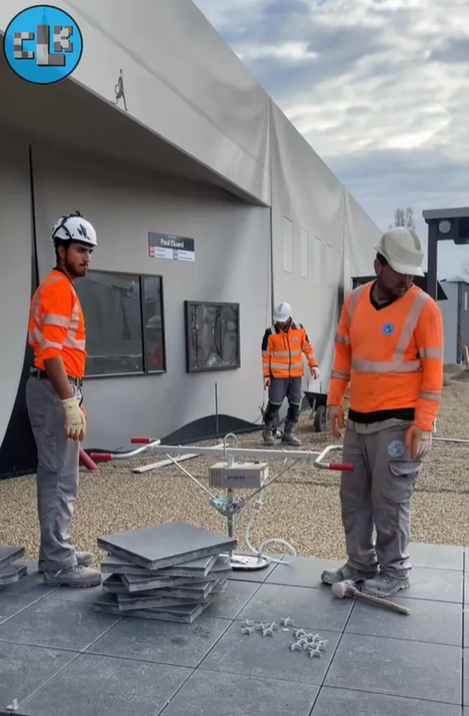Innovation et sécurité en Alsace : CLK s'équipe pour la pose de dalles par aspiration