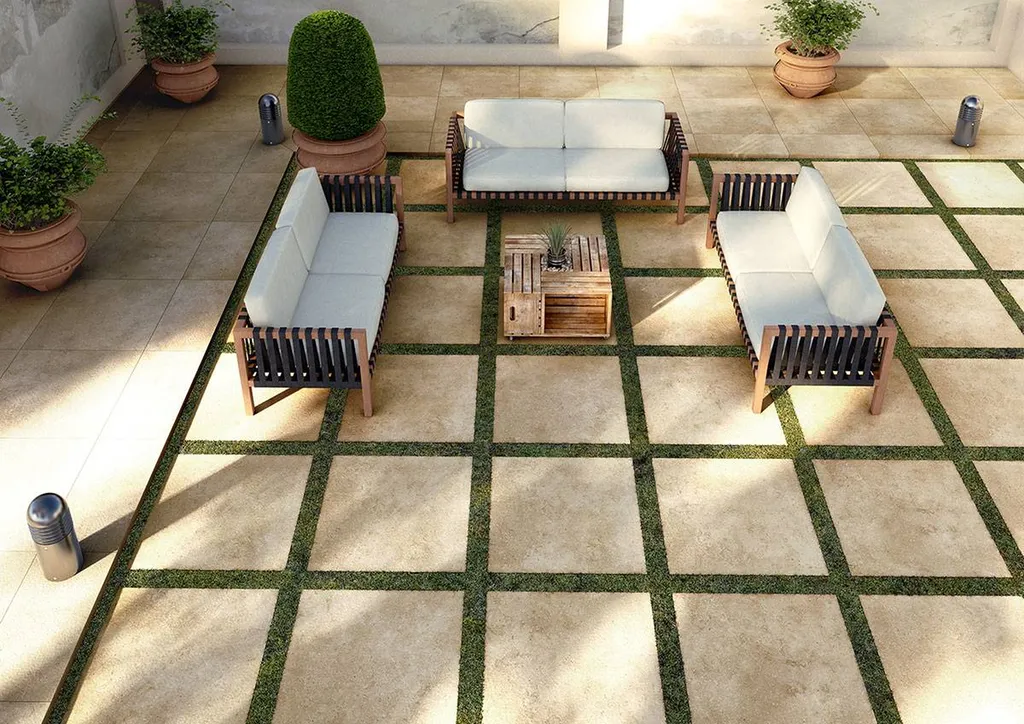 GRES CERAME EFFET PIERRE – USINE TUSCANIA – GAMME COLLOSSEO PLUS BEIGE