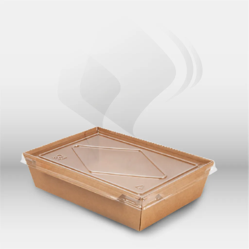 Combo récipient PET 1200 ml avec couvercle Garcia de Pou pour restauration professionnelle, idéal pour livraison, traiteur et vente à emporter, assurant une conservation sécurisée et une présentation transparente des préparations alimentaires – disponible